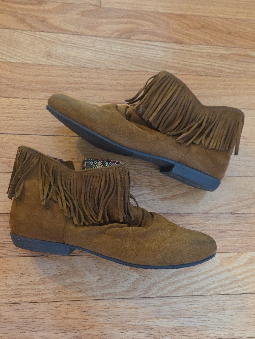 Zigi Soho Brown Suede Fringe Ankle Booties